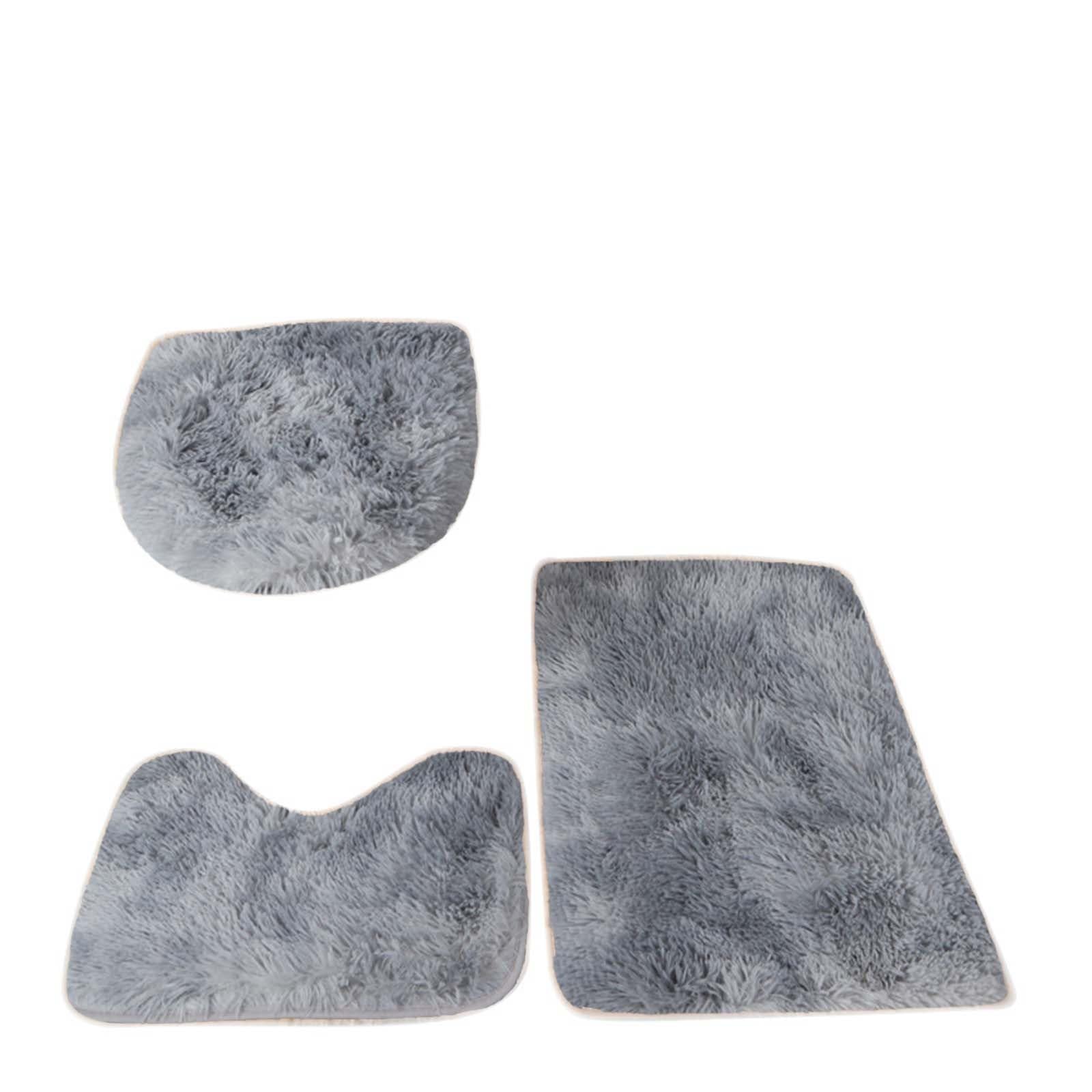 Lujoso juego de 3 alfombras de baño de microfibra suave, antideslizantes, esponjosas, absorbentes, antideslizantes, lavables a máquina