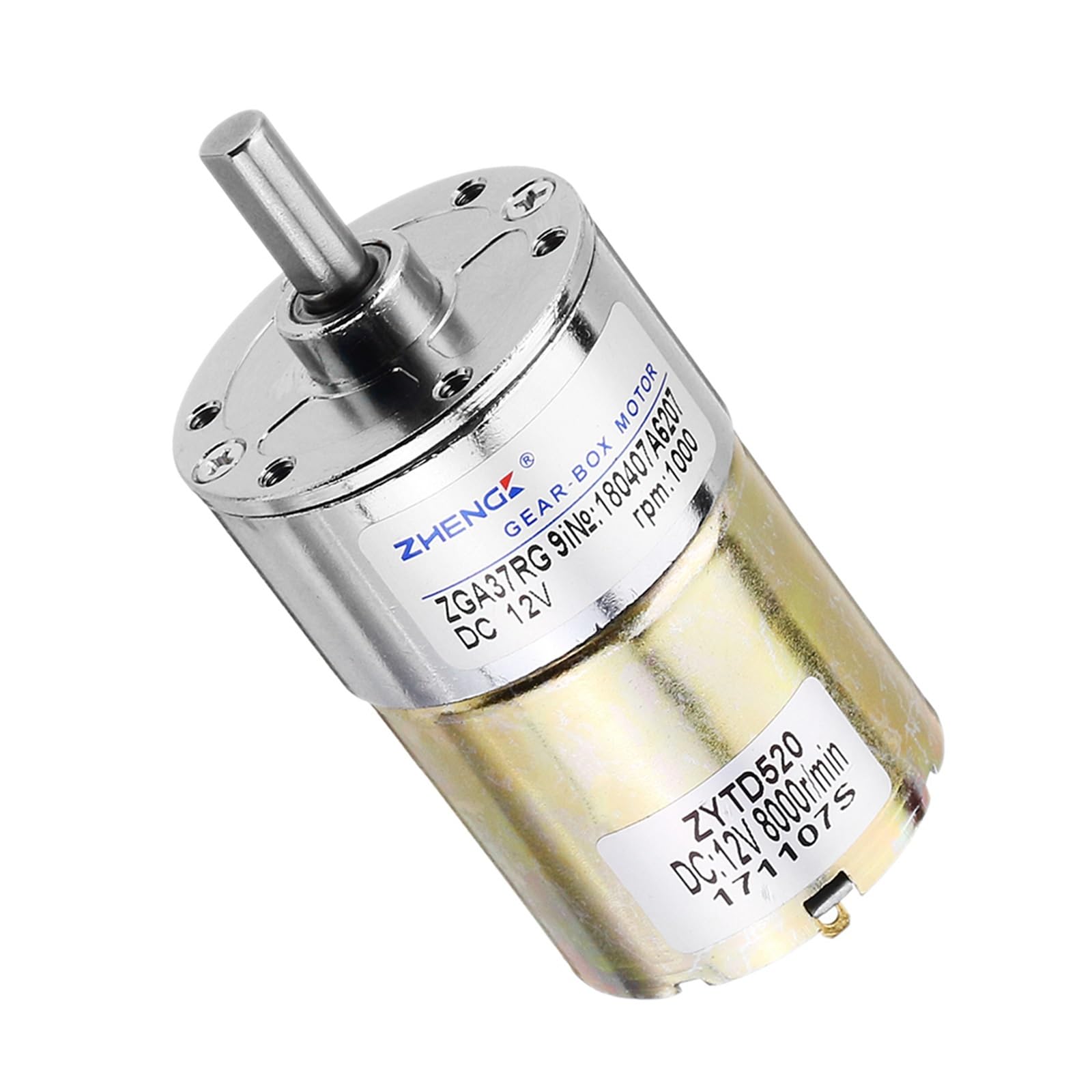 Motoriduttore DC 24V/12V GA37RG – Velocità Da 2 A 1000 RPM, Albero 3,7 Mm, Coppia Elevata, Per Progetti Elettronici E Meccanici
