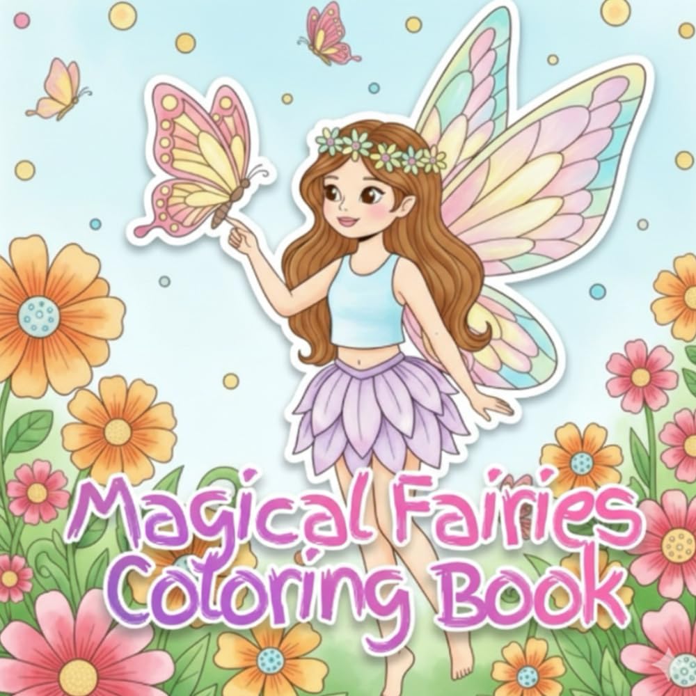 Magical Fairies Coloring Book: Cute Fantasy Fairies for Kids