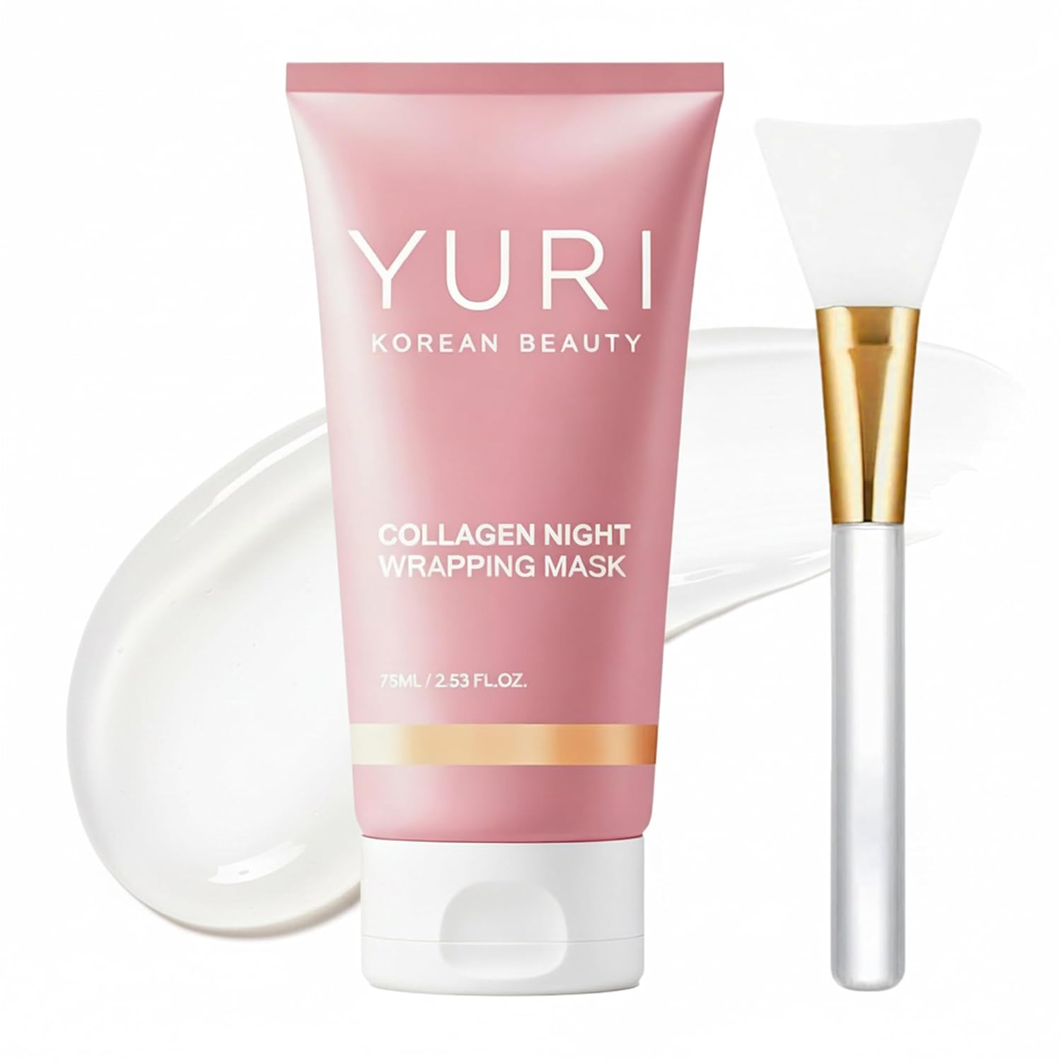 Yuri Mask Collagen Night Wrapping Mask, Overnight Peel Off Face Mask for Glass Skin, Deep Hydration & Smooth Skin, Even Tone & Oil Control, Easy Application Daily Skincare, for All Skin Types (1PCS)