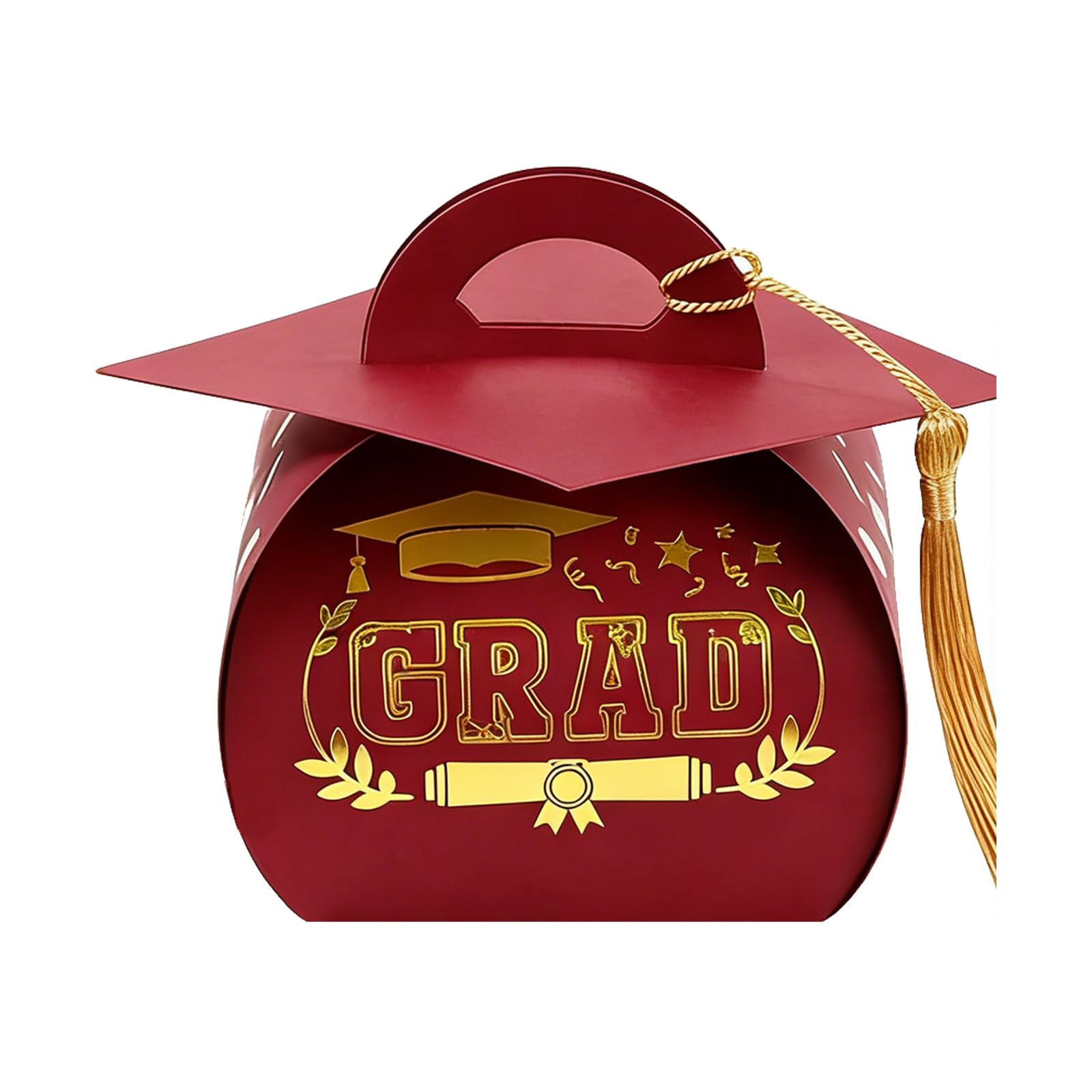 Msioytog Creative Hat Shaped Candy Box with Tassels Candy Container Table Decoration for Graduations Celebration Graduation Cap Gift Box
