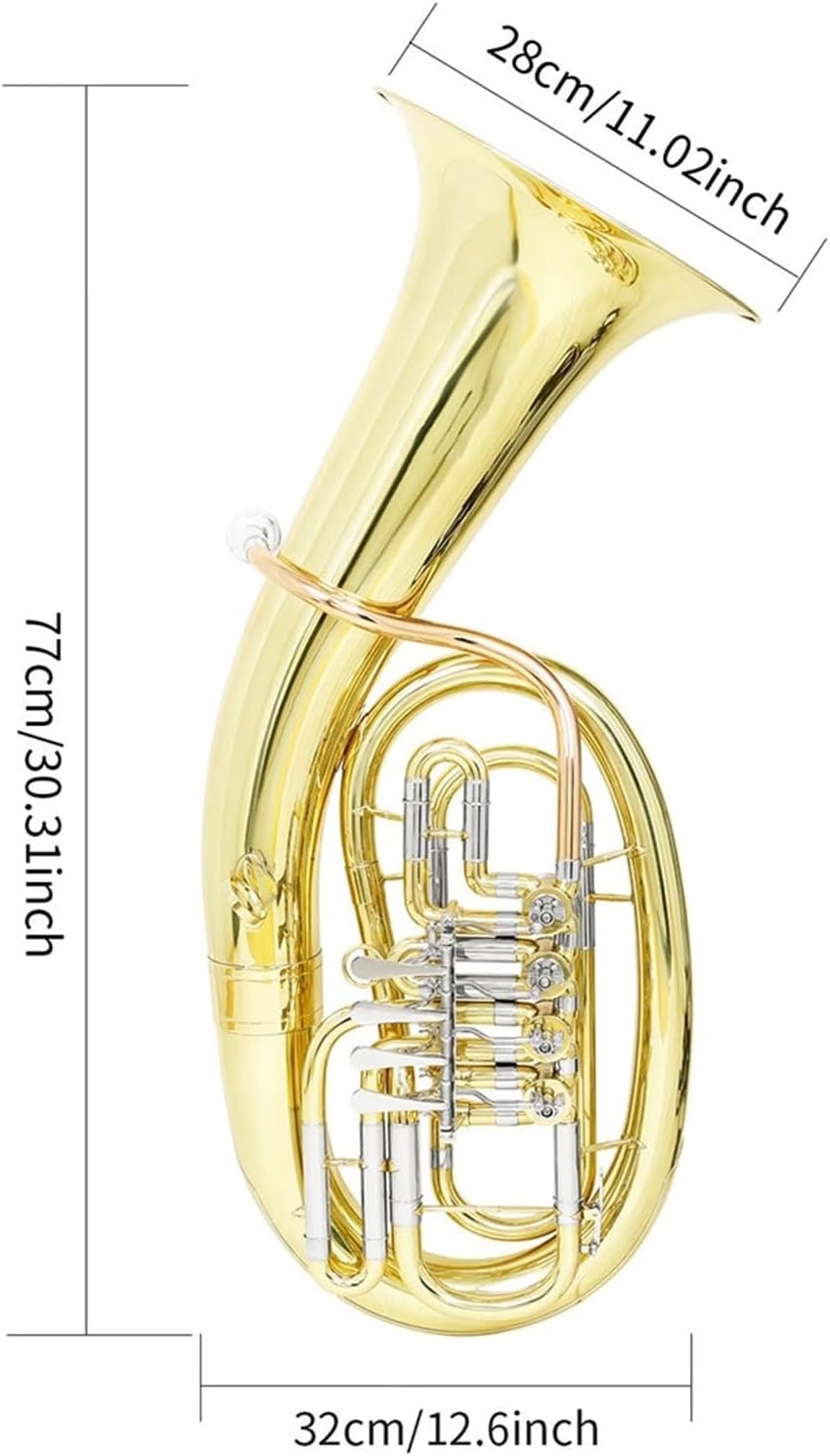 Instrument Eufonium B 4 Klawiszowy Płaski Instrument Eufoniczny Z Mosiądzu I Brązu Fosforowego Dla Początkujących
