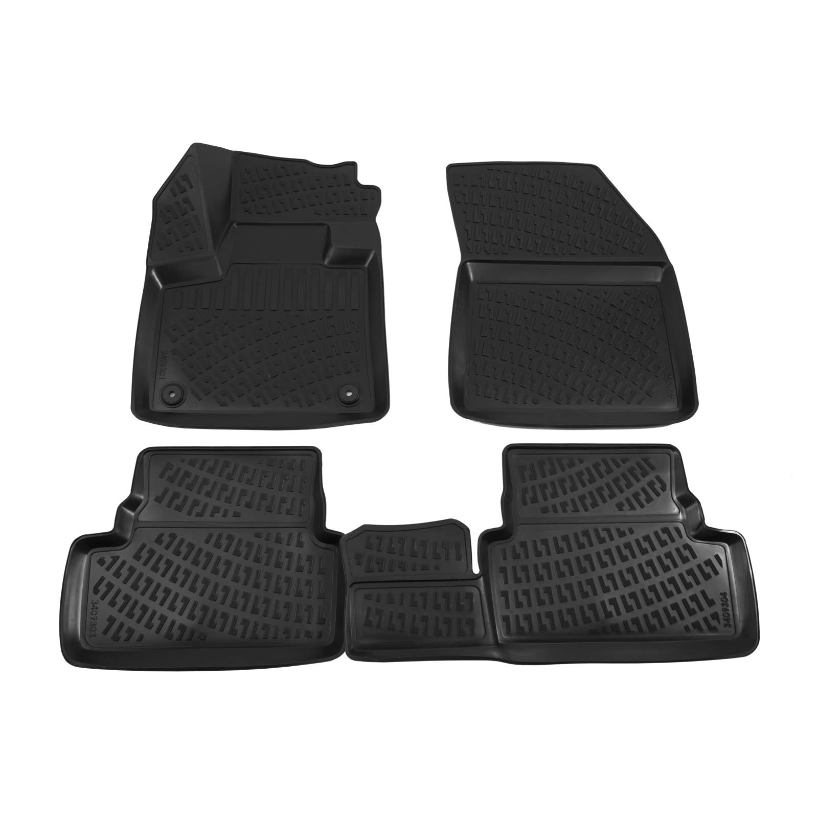 J&J AUTOMOTIVE 3D Tapis de Sol en Caoutchouc sur Mesure pour Opel Grandland X 2017-2024, Premium, Bord Haut, Noir, Antidérapant, Toutes Saisons