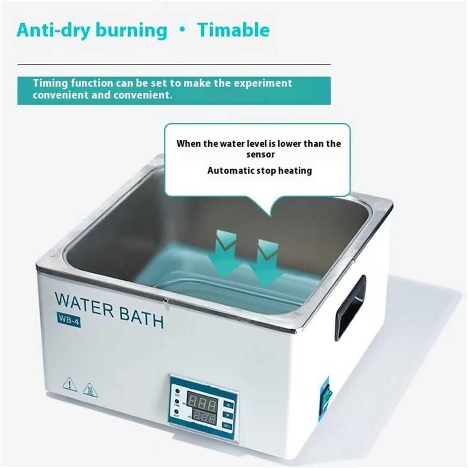 Baño María De Laboratorio Digital, Baño María Termostático Digital De 300 W, Recipiente Calefactor RT-100 ℃, Capacidad De 3 L, Función De Temporización Y Protección Contra Quemaduras