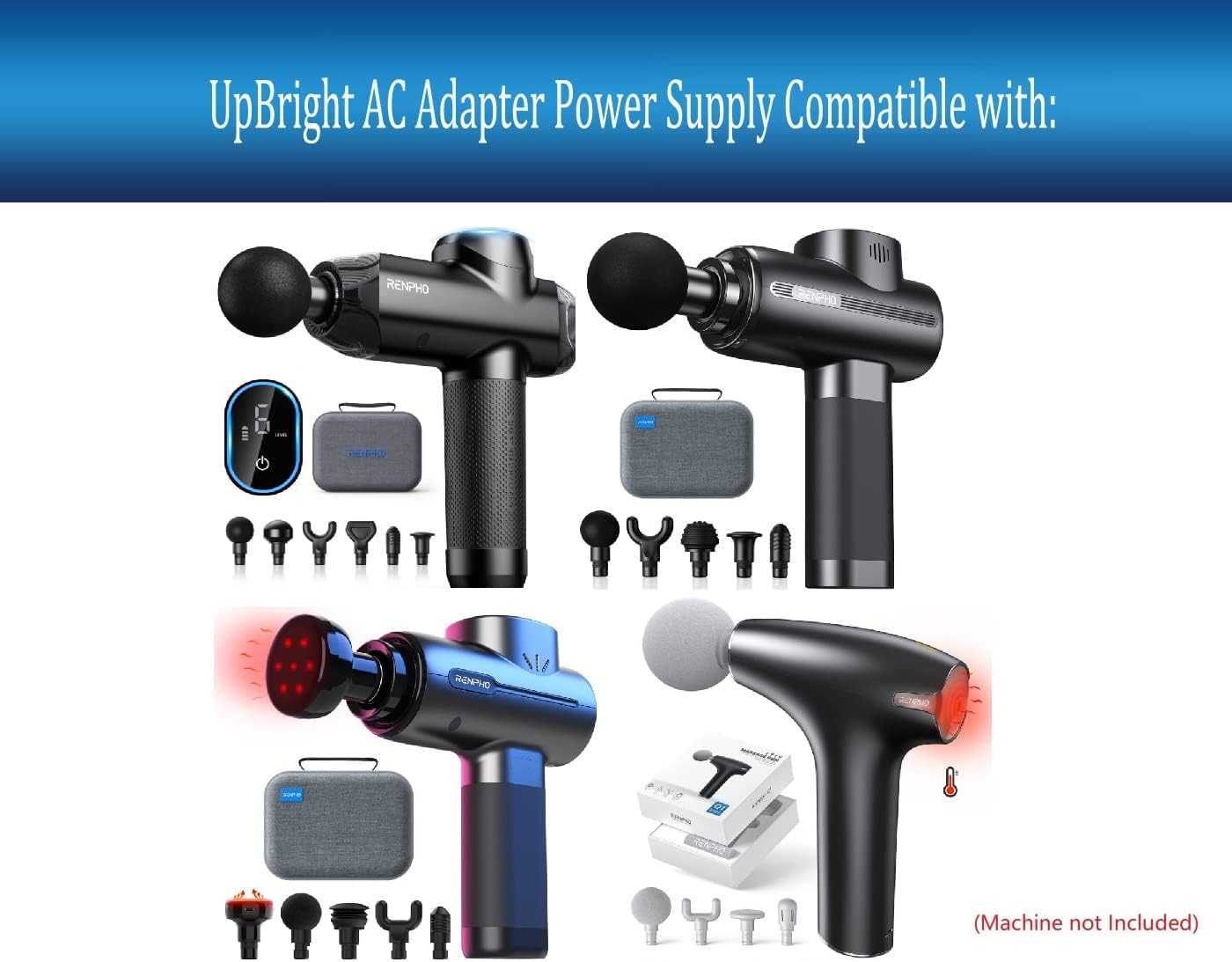 UpBright AC Adapter with compatible RENPHO massage guns