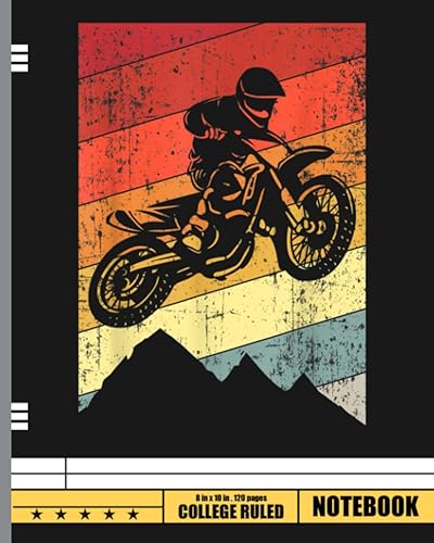 Motocross Bike Vintage Dirtbike Notebook: Motocross Journal Dirt Bike Composition Book Motorcycle Biker logbook Birthday gift