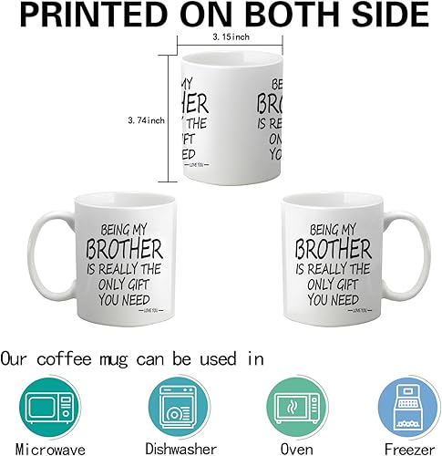 Miniatura 6 de Taza de café con texto en inglés "Being My Brother Is The Only Gift You Need con texto en inglés "Being My Brother", taza de café para hermano,