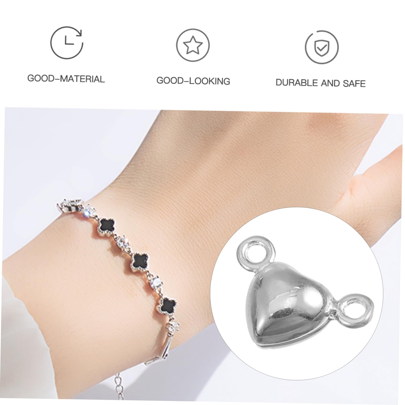 ARTIBETTER 30stücke Herzform Magnetverschluss Für Schmuck Schmuckverschlüsse Für Armbänder Und Langlebigem Für Einfache Handhabung Und Stilvolle Designs