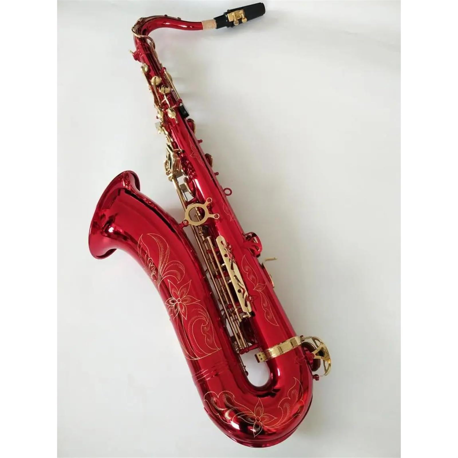 Saksofon Instrument Muzyczny Bb Saksofon Tenorowy Korpus Z Mosiądzu Złoty Klucz Saksofon Z Ustnikiem