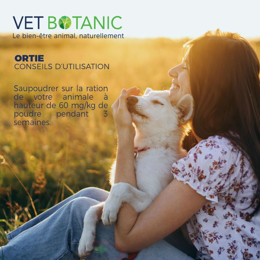 Brennnessel für Hunde und Katzen – Nahrungsergänzungsmittel in Pulver, 100 g Vet Botanic