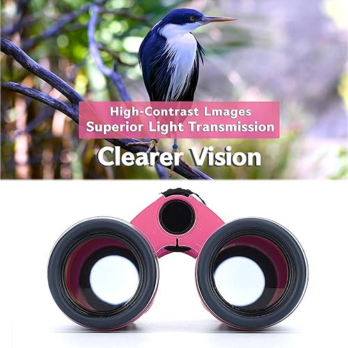 Miniatura 5 de binoculares para niños, lente óptica de 5x30mm, compactos de alta resolución, para niños, para campamentos, senderismo, observación de aves y