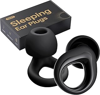 QWH Ear Plugs for Sleeping Noise Cancelling, Reusable Silicone Earplugs for Sleeping, Deep Focus, Travel, Snoring, 30dB Noise Reduction, High Fidelity Hearing Protection（Black）