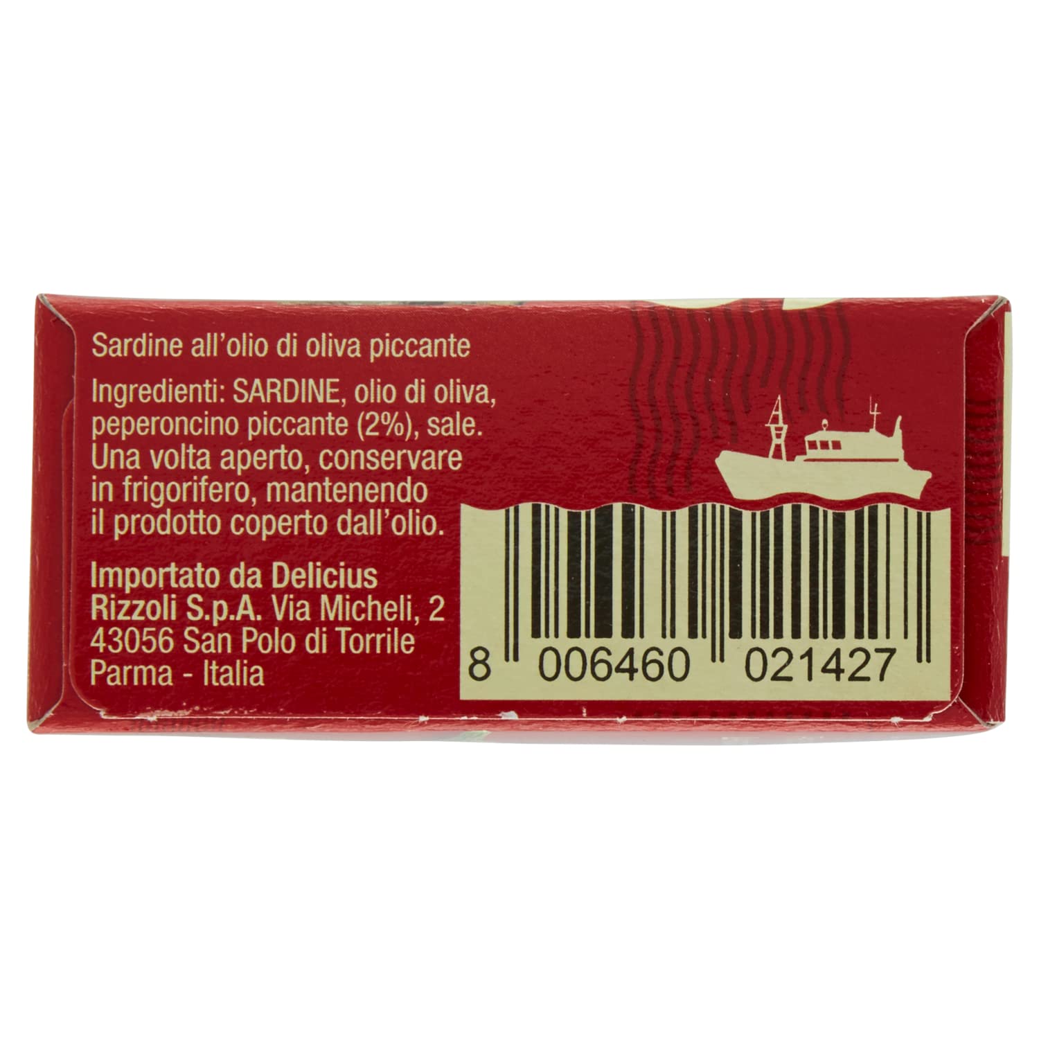 Sardine con peperoncino all'olio di oliva, 120g (10 pezzi)
