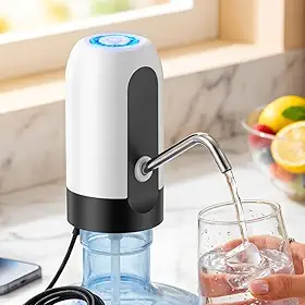 Bebedouro Bomba Elétrica para Galão de Água 5L a 20L Recarregável USB Bivolt com Haste Inox e Filtro Bebedouro galão de agua Bomba de agua para galão
