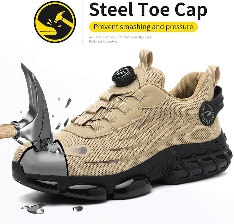 Steeel Toe Work Shoes for Men and Women Lightweight Sneakers Comfortable Industrial & Construction Safety Boots - Image 3