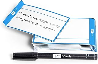 PATboard Tablero Scrum y Tablero Kanban TASKcards - 16 Tarjetas de Tareas Magnéticas - Azul Claro