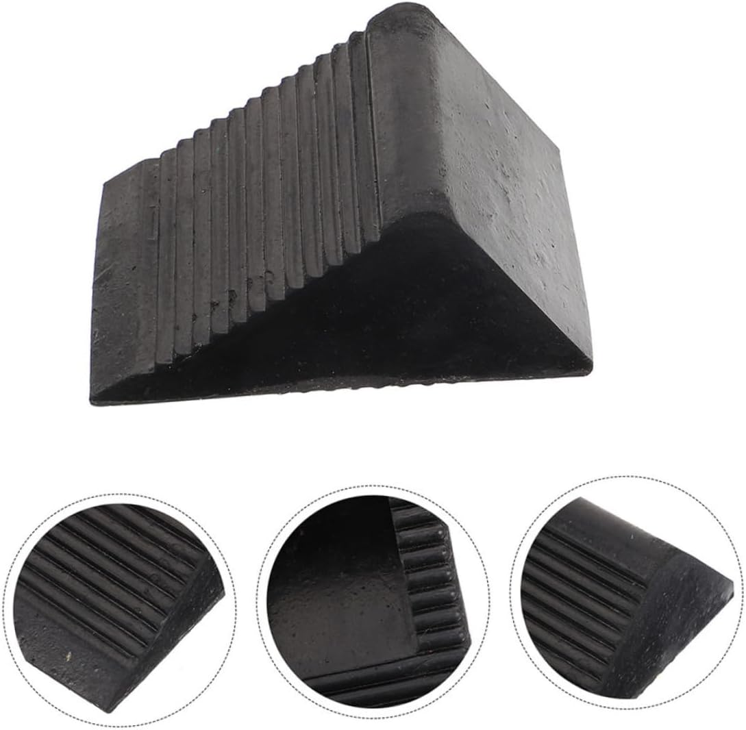 Unomor 2pcs Heavy Duty Rubber Wheel Chocks Design for Rvs Trucks Campers and Trailers Lightweight Portable Wheel Immobilizers for Safe Vehicle Parking
