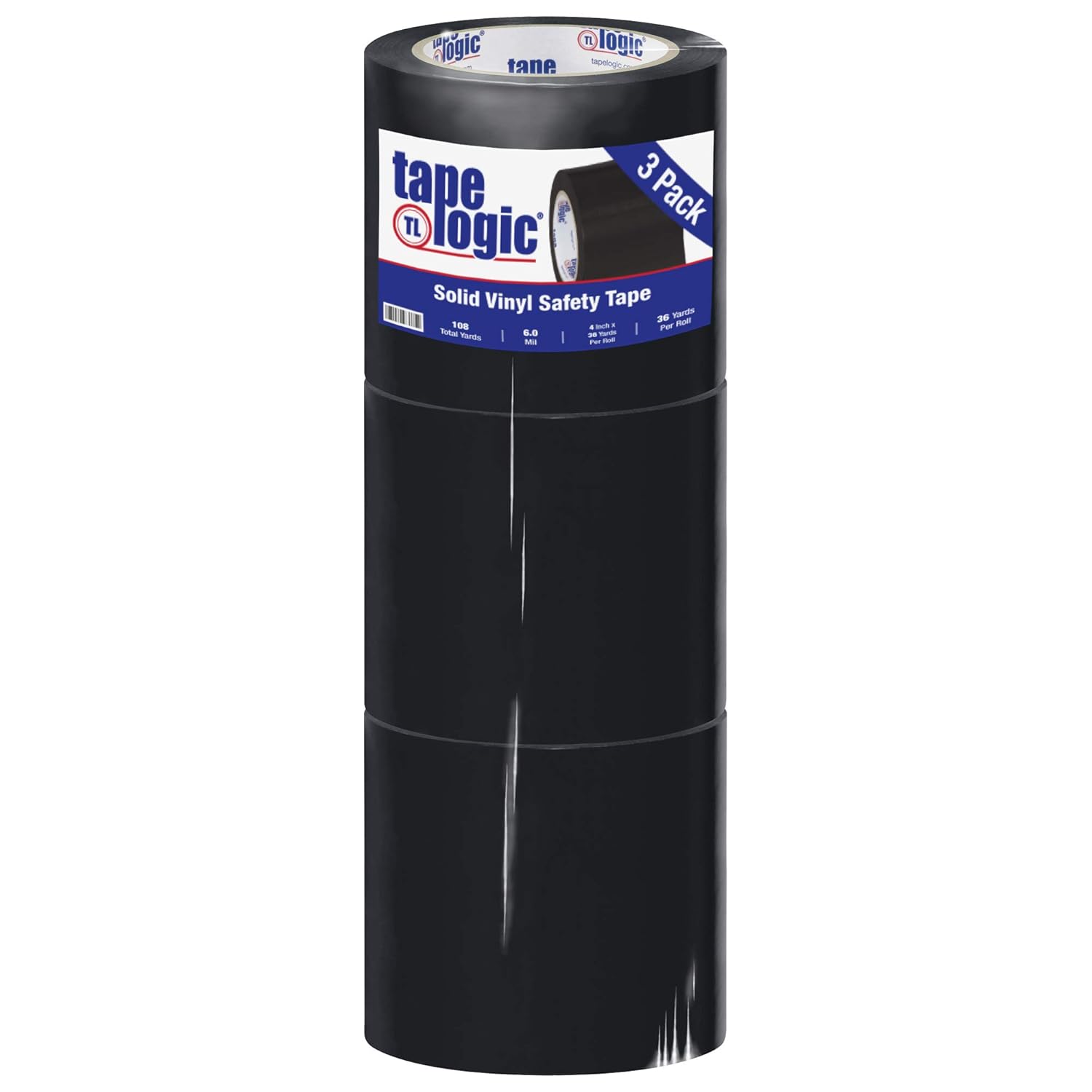 Aviditi Tape Logic Multipurpose Solid Vinyl Safety Tape, (Bulk Pack of 3) 4 Inch x 36 Yards, Blue, Heavy-Duty 6 Mil Thick - Moisture/Grease Resistant, Floor Marking and Social Distancing