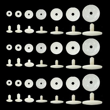 60 Set Plastic Animal Body Joints, 7 Size White Doll Joints for Dolls Bear Making Limbs DIY Crafts