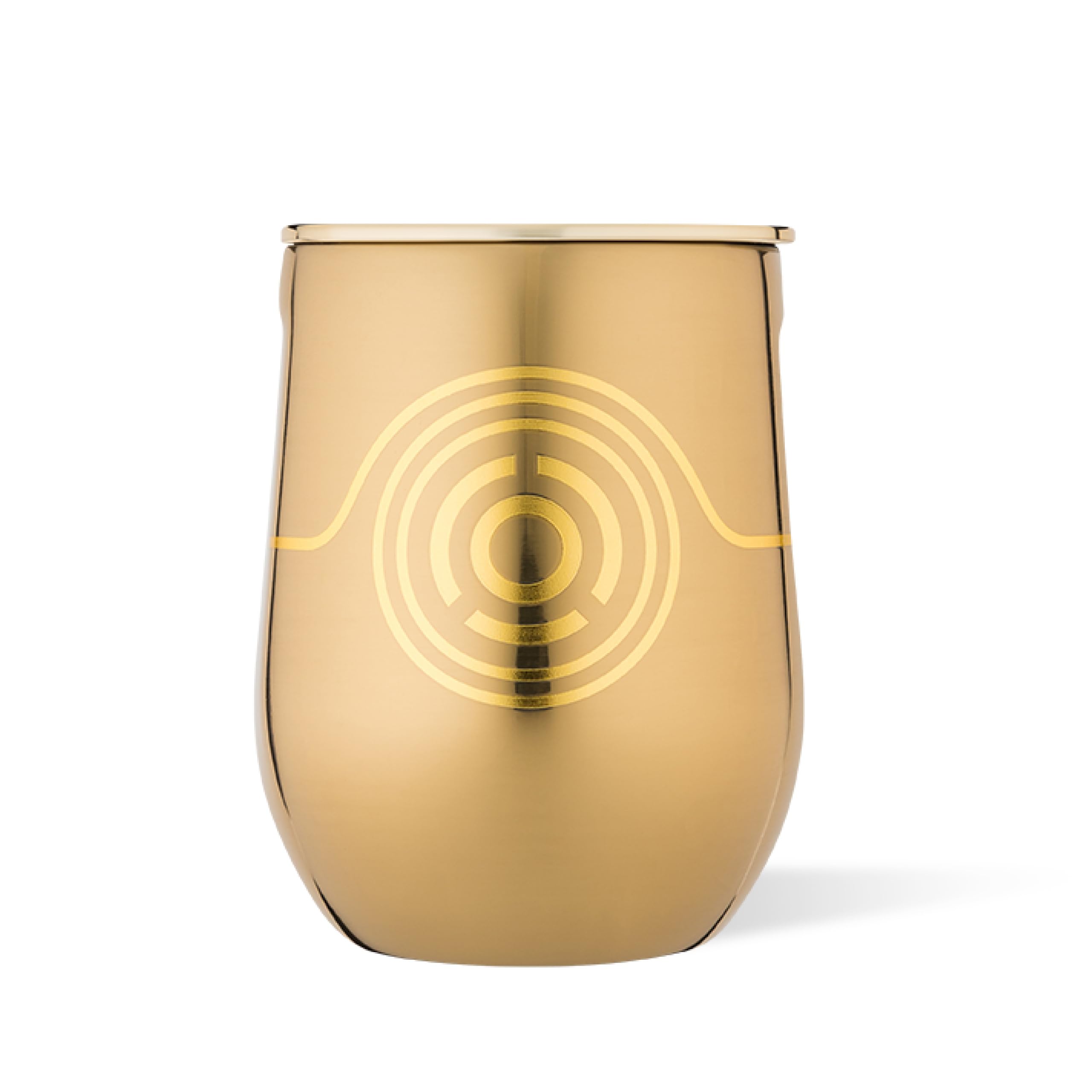 Corkcicle Stemless Insulated Wine Glass Tumbler - Keeps Beverages Cold 6 Hours & Hot 3 Hours - Stainless Steel - Easy-Grip - Summer Drinkware Gift - Keeps Drinks Ice Cold - 12 oz - C-3PO