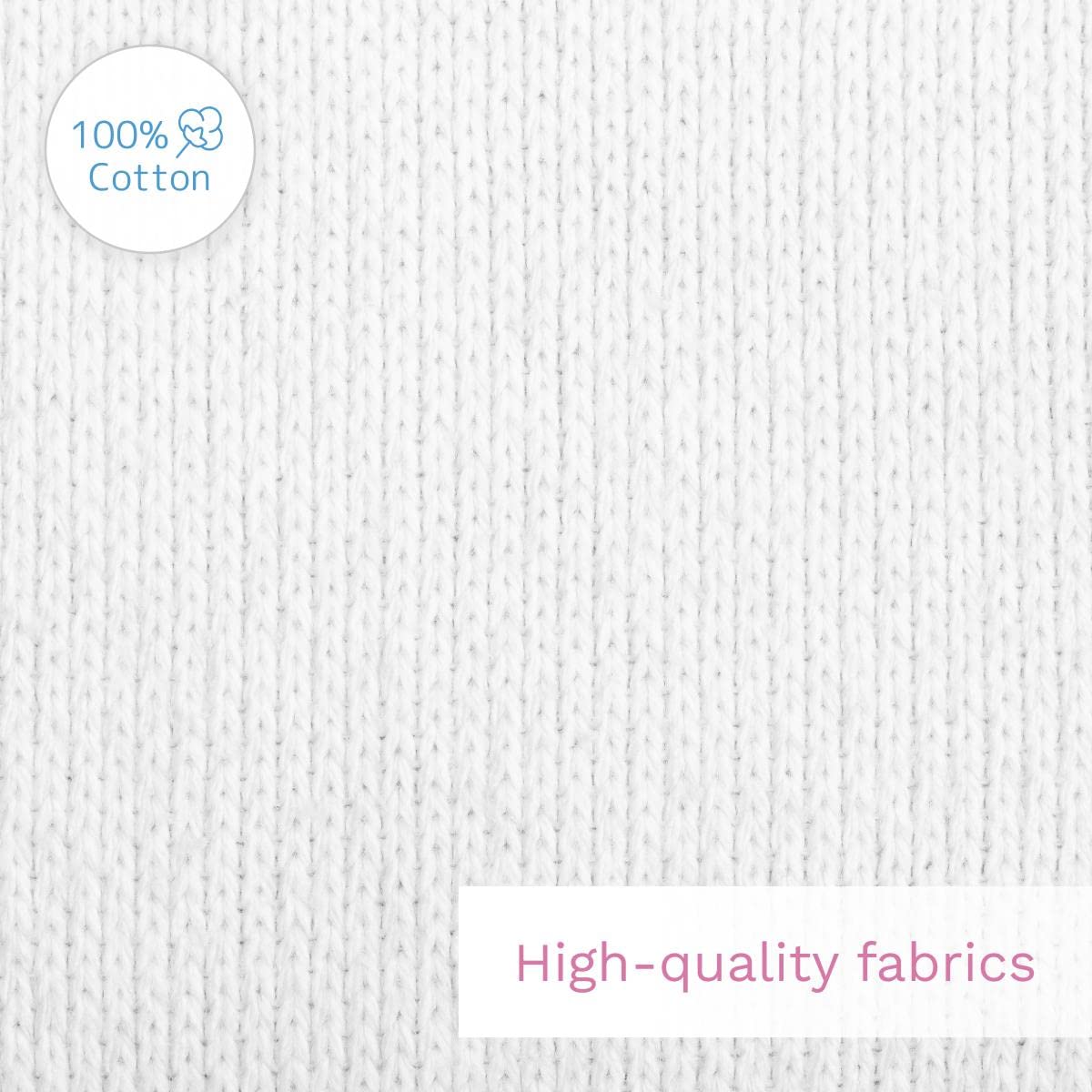 Sábana Ajustable 100% algodón para bebés se Adapta a la Cama de 90 x 50 cm (Blanco)