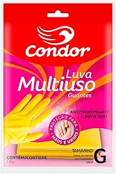 Condor, Luva de Limpeza, Multiuso, Pontos Antiderrapantes, Antitranspirante e Confortável, Uso Interno e Externo, Tamanho G