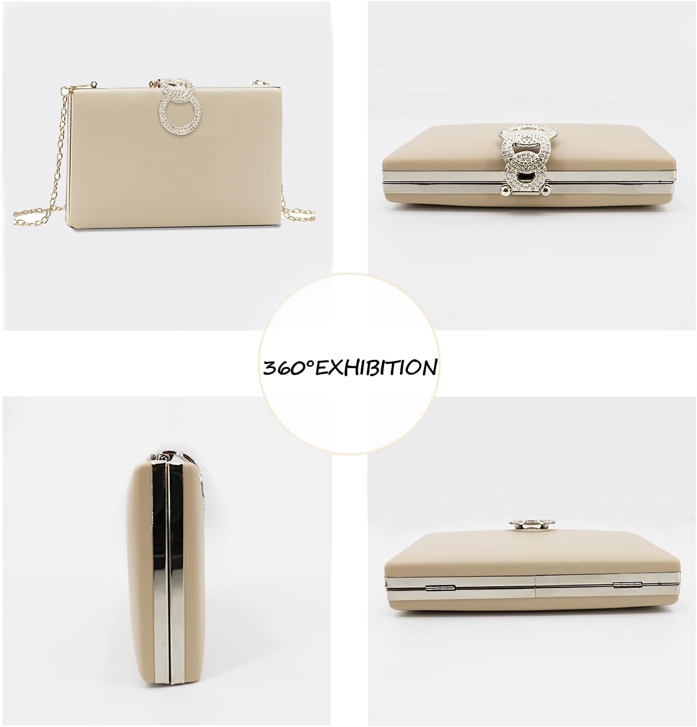 Clutch Purse for Women, Evening Bag with Removable Chain Strap Elegant Handbag for Wedding/Prom/Cocktail/Party - Image 5