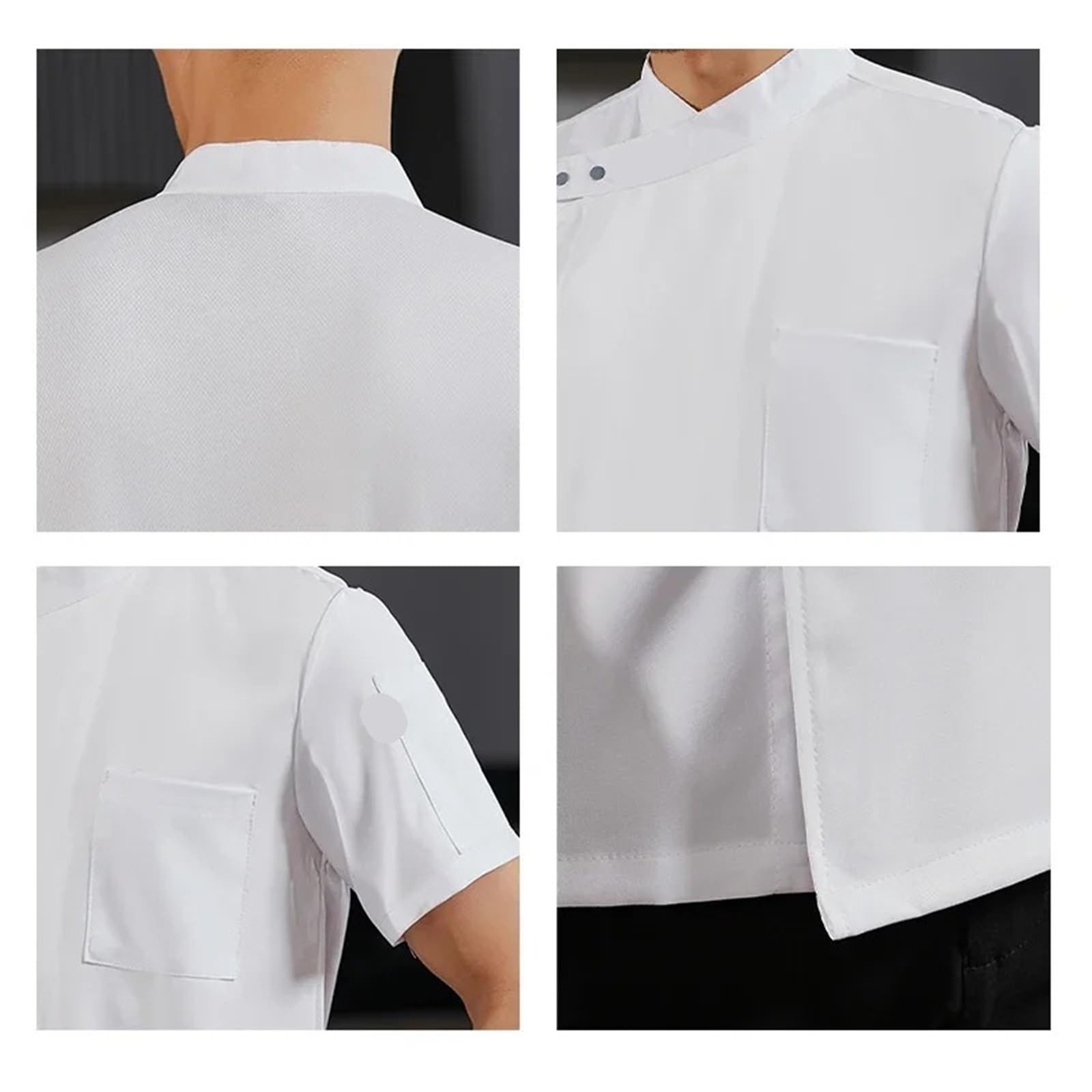 Divisa da Cuoco Servizi di ristorazione, Cucina, Abbigliamento da Cucina, Giacca da Cuoco, Camicia Traspirante, Uniforme da Chef, Tuta da Cameriere per Chef(White,L)