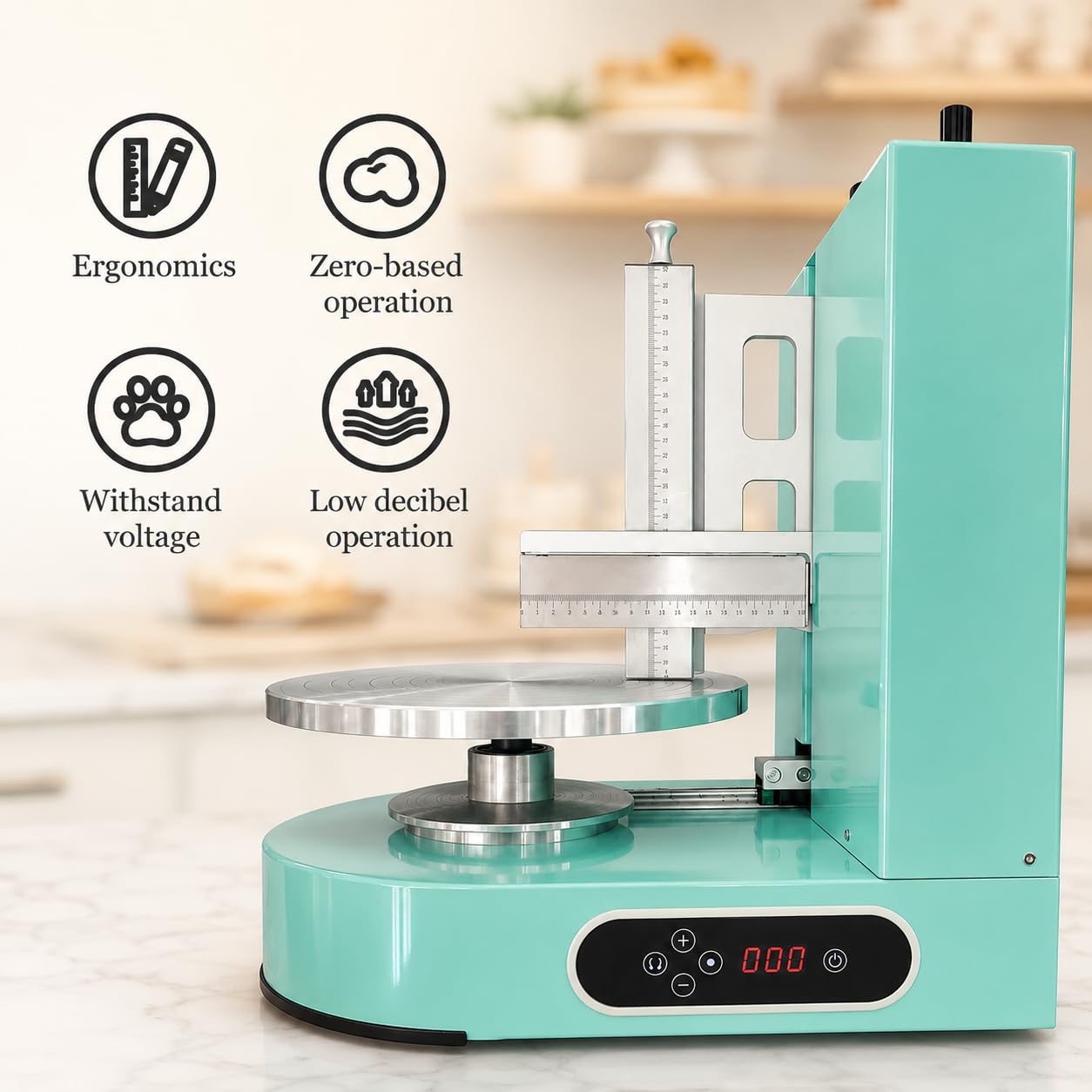 Máquina de decoración de pasteles para pasteles de 4 a 12 pulgadas, herramienta de extensión de crema de mantequilla para recubrir, alisar y raspar (verde)