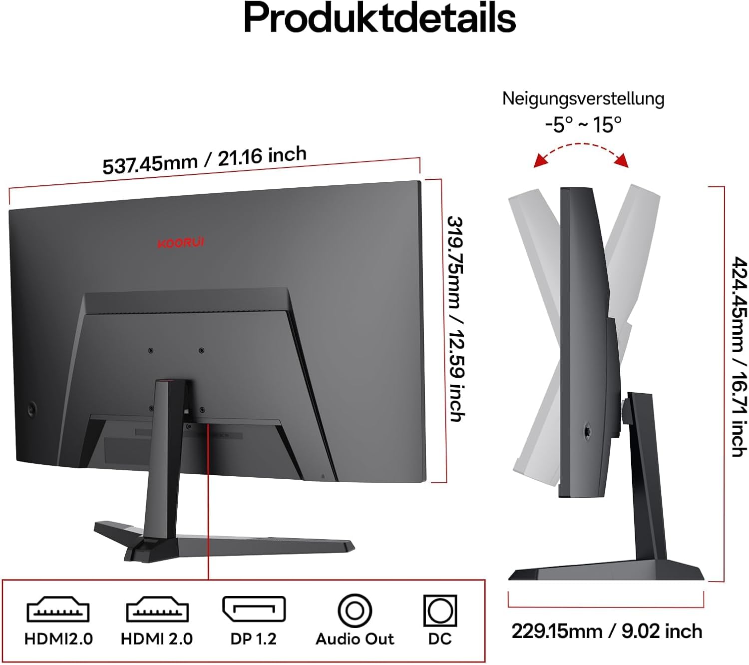 KOORUI Monitor gier 24 VA FHD 180 Hz