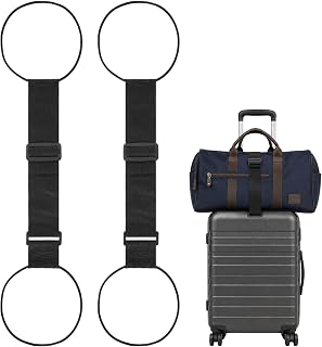 FrostyFlair Elastic Straps for Luggage, Luggage Straps, 2 Pieces, Adjustable Bungee Straps for Suitcases, Practical Travel Accessory,Black