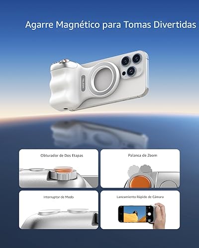Miniatura 2 de TELESIN Fun Shot - Cámara magnética para teléfono, estilo DSLR, agarre de obturador para iPhone y Android con botón de obturador inalámbrico