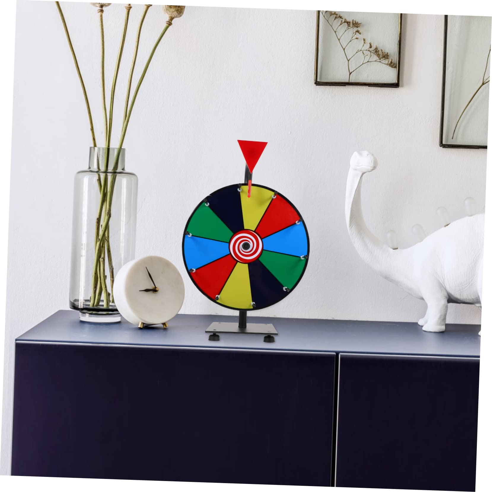Hemoton Erasable Prize Wheel Tabletop Wheel Stand Spinning Prize Great for Parties