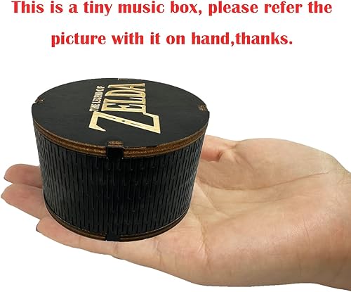 Miniatura 3 de Youtang Zelda Caja de música de madera de la canción de las tormentas de Ocarina of Time, caja musical de madera redonda con grabado antiguo,