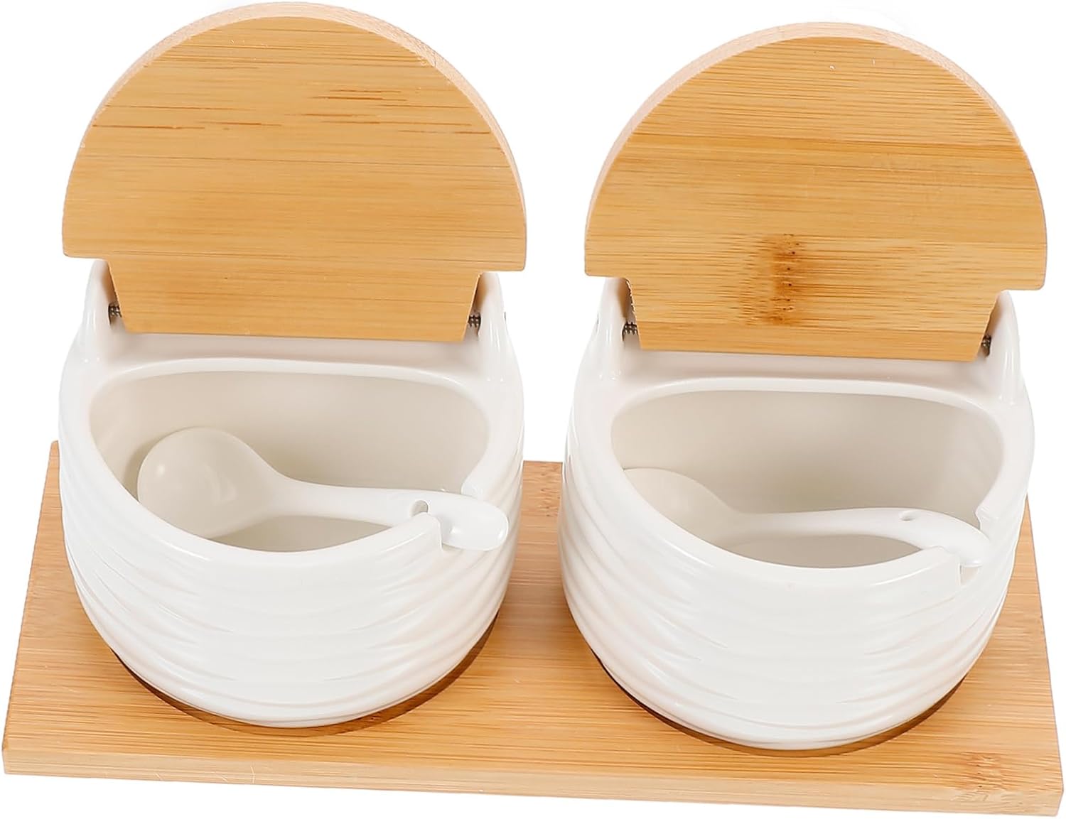 1Set Ceramic Kitchen Seasoning Jar Elegant Spice Storage Box for Home Restaurant Easy to Clean for Countertop Organization