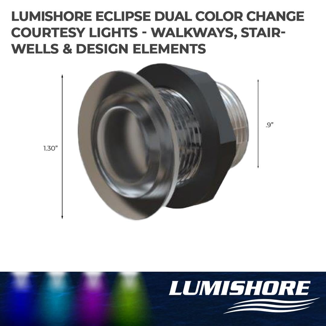 Lumishore Eclipse Courtesy Light (Blue/White), Dimmable, Flush mount, Simple 2 wire, 60-0480