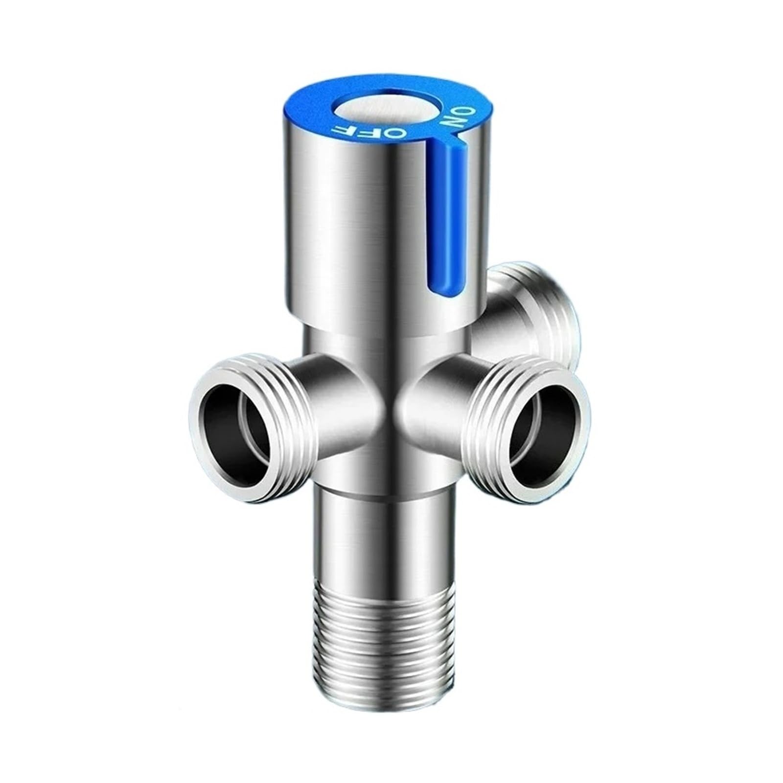 Bvhisehp Blue 3Hole G1/2 Stainless Steel Angle Valve Hot Cold Water Thread Stop Valve For Toilet Basin Water Heater(Blue 3Hole)
