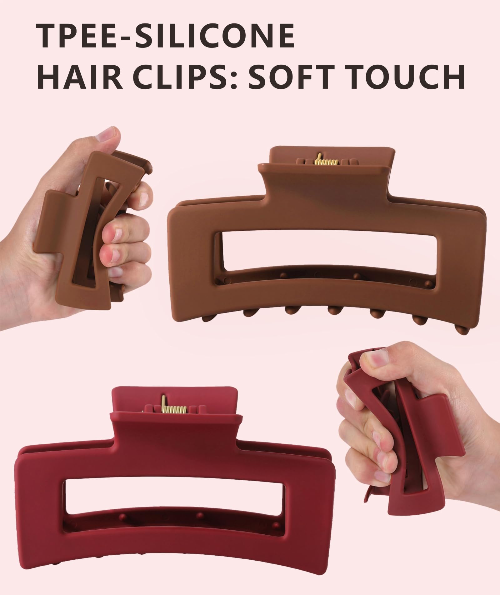 Silicone Hair Claw Clips Unbreakable Strong Hold Non-slip for Thick or Fine Hair Custom Hair Clips, Unbreakable SOFT Flexible Cloud Hair Claw  main image 3