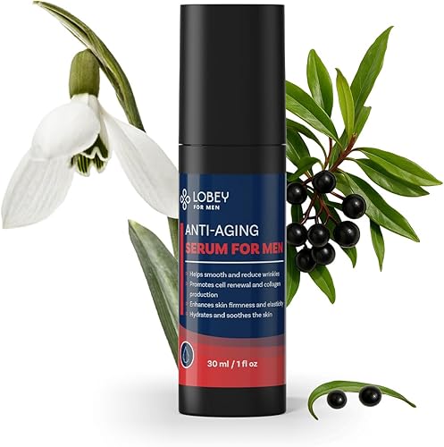 Lobey Anti-Aging Serum für Männer – Straffendes Männer-Serum gegen Falten mit Hy
