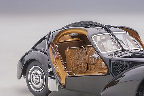 Miniatura 13 de Auto Art Models 1938 Bugatti Type 57SC Atlantic con ruedas de disco negro 143 modelo de auto fundido a presión por AUTOart 50946