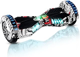WEELMOTION 8" Off-road Hoverboard UL 2272 certified Hoverboard for Kids and Adults with LED lights and Wireless Speaker 8 Inch All Terrain hoverboard with free Hoverboard bag, Dual 300W Motor up to 10km/h