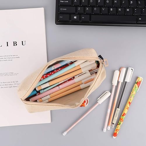 Miniatura 7 de iSuperb Estuche transparente para lápices, bolsa de maquillaje transparente, bolsa de lápices multifunción para viajes de negocios, oficina, adultos