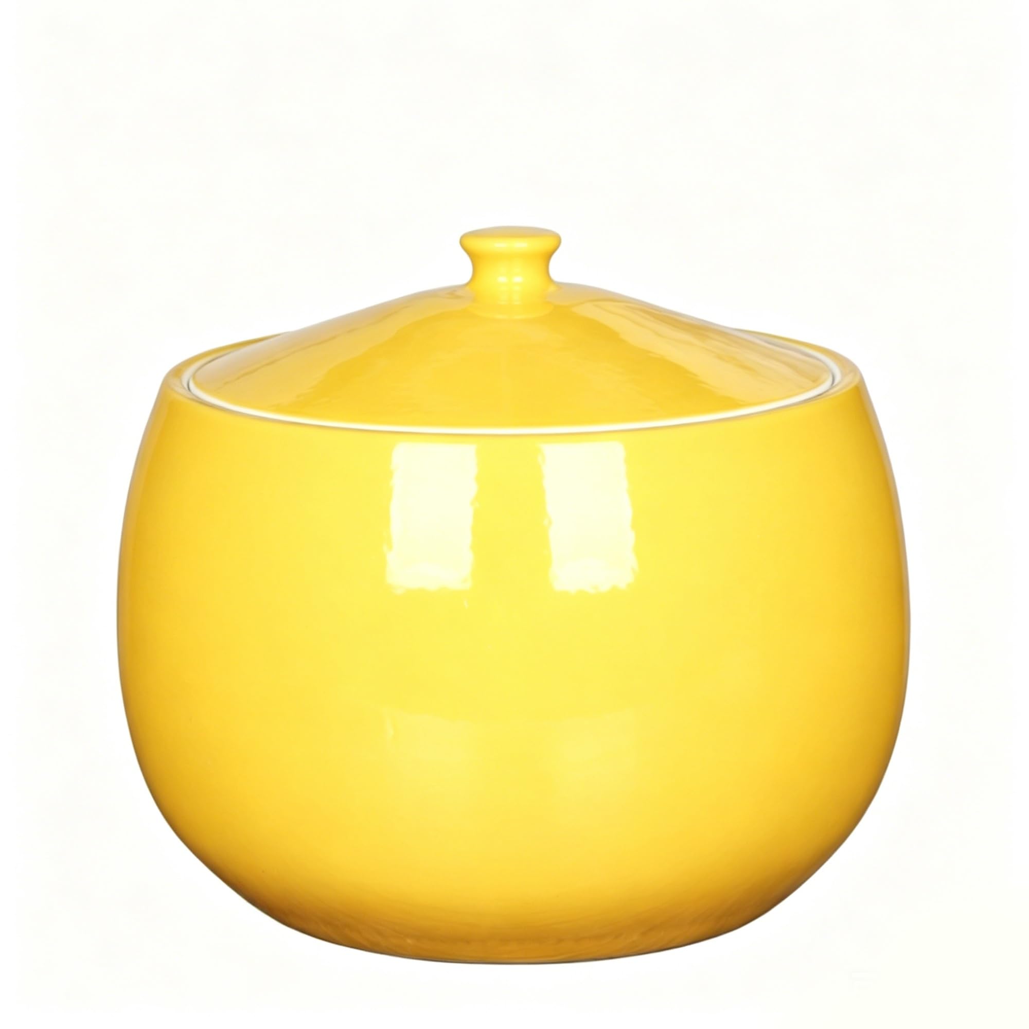 MMleYN Ceramic Rice Storage Container With Airtight Lid, 1.5kg/2.5kg/9kg Large Capacity Grain Dispenser, Decorative Kitchen & Pantry Organization Bin For Flour, Cereal, Sugar, Pet Food(Yellow,9kg)