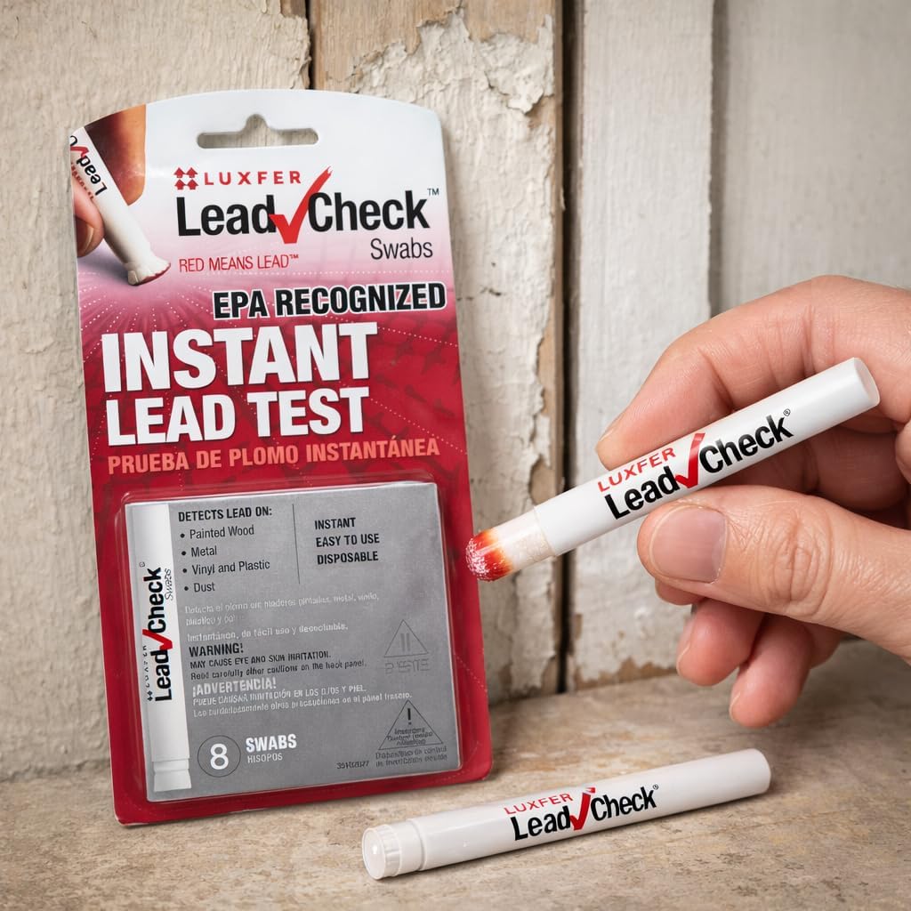 Luxfer LeadCheck Lead Test Swabs 8 Pack – Instant Surface Lead Detection Kit for Paint, Dust & Metal, EPA Recognized DIY Testing Swabs