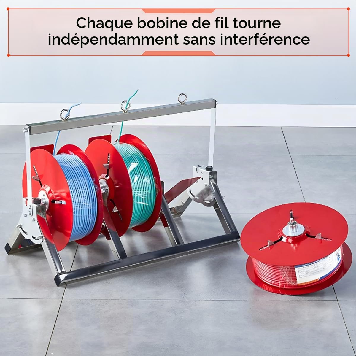 Enrouleur de Câble à 3 Roulements, Support d'enrouleur de Câble | Enrouleur de Câble en Acier Inoxydable, Enrouleur de Tuyau d'arrosage, Enrouleur de Câble, 52*28*35cm