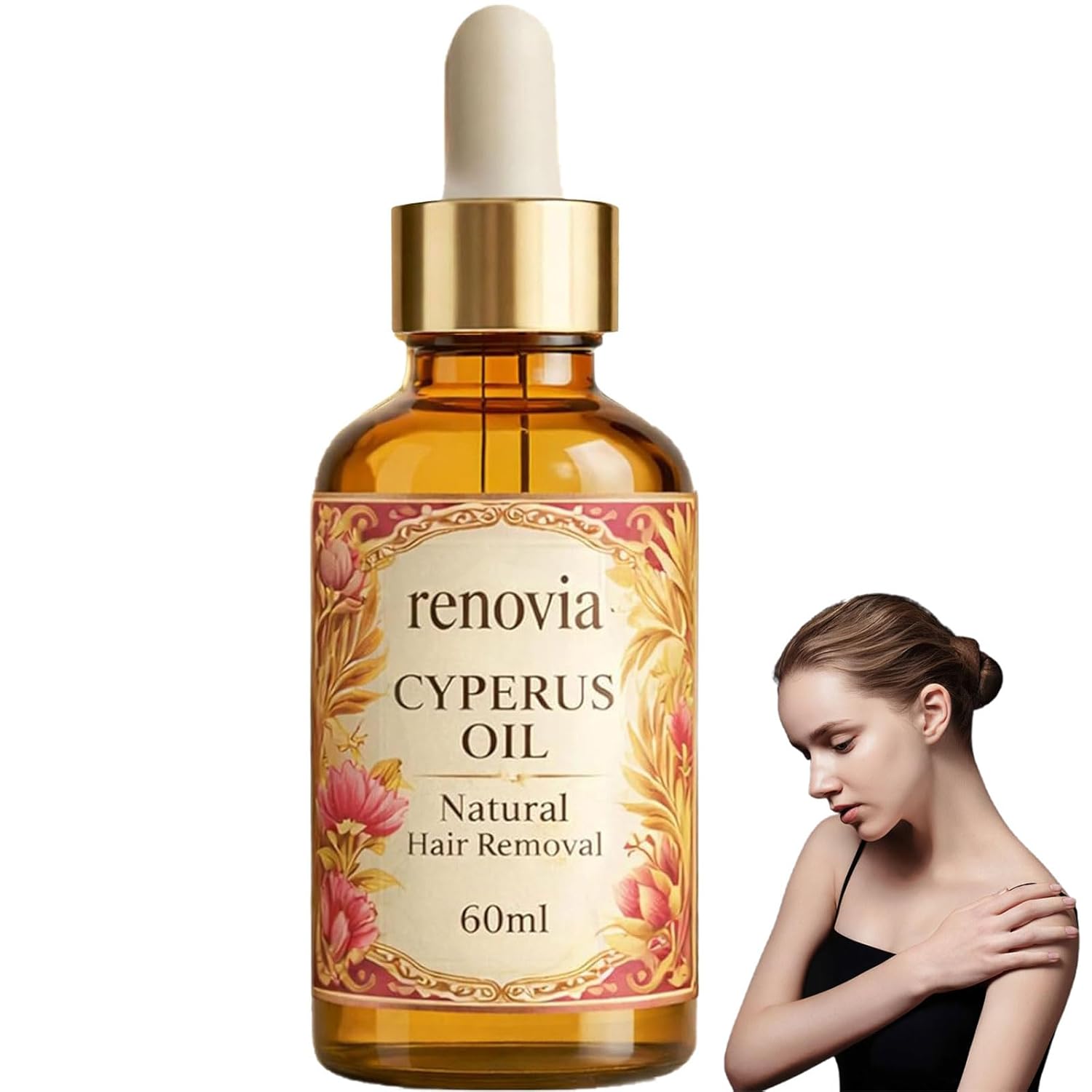 Renovia Cyperus Rotundus Oil for Hair Removal, 2026 New Cyperus Rotundus Oil - Moisturizing & Soothing, Smooth Looking Skin, Renovia Hair Removal with Peppermint for All Skin Types (2pcs)