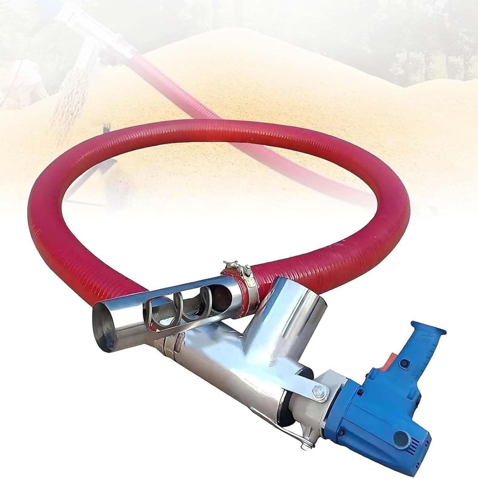 Xjleftonomie 1.5m High Capacity Animal Feed Conveyor, 220-440 Lb/Min Output For Grain, Sand, Cement, Feed, 1.5m Options, For Granular, Powder, Flocculated Materials