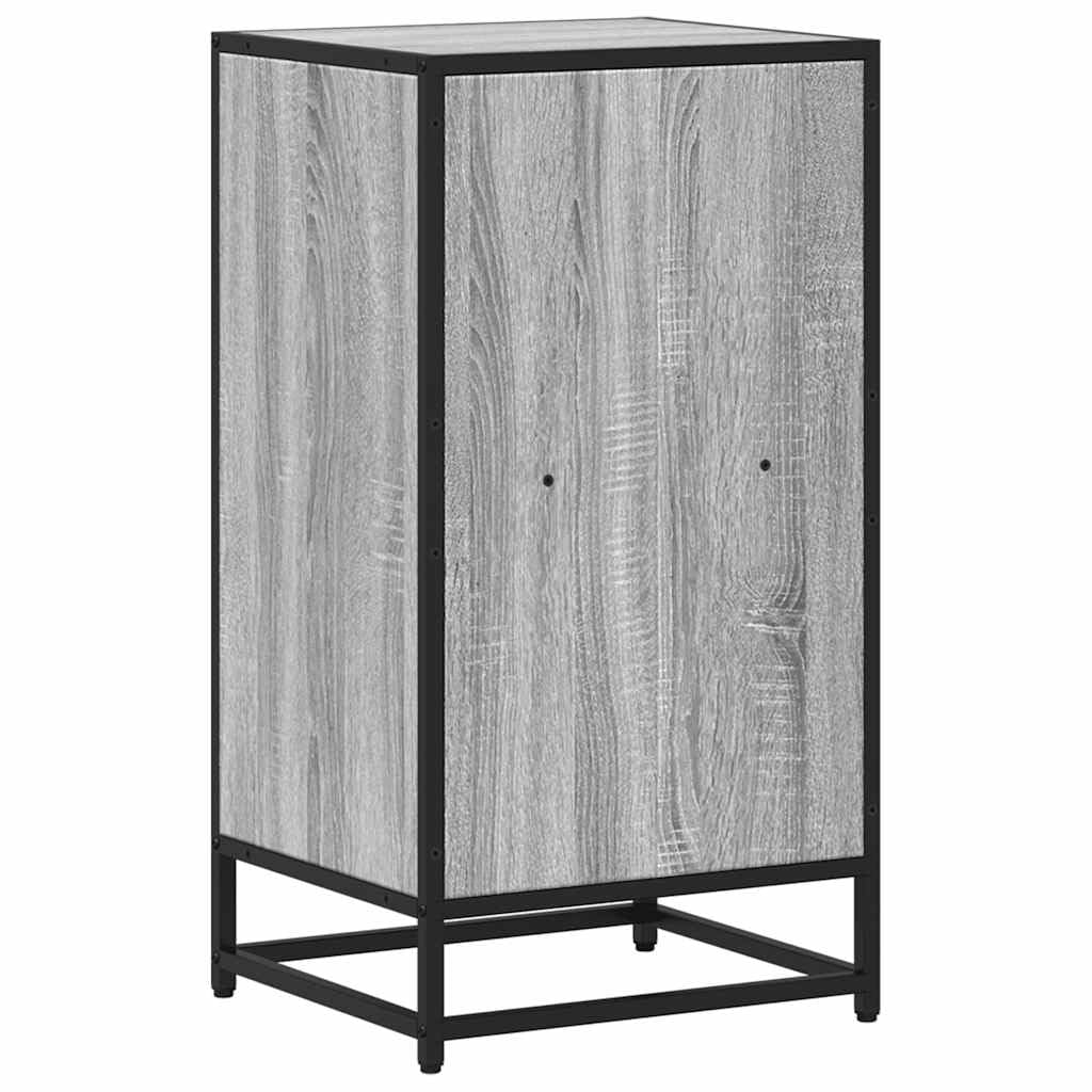 Sonoma - Biblioteca gris (40 x 35 x 76 cm, estructura metálica, estante moderno con 2 compartimentos, madera resistente, para salón, oficina, pasillo, dormitorio