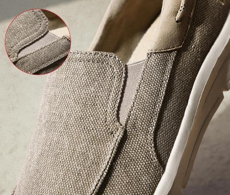 Mens Breathable Slip On Canvas Casual Loafer Lightweight Walking Shoes Cloth Shoes2