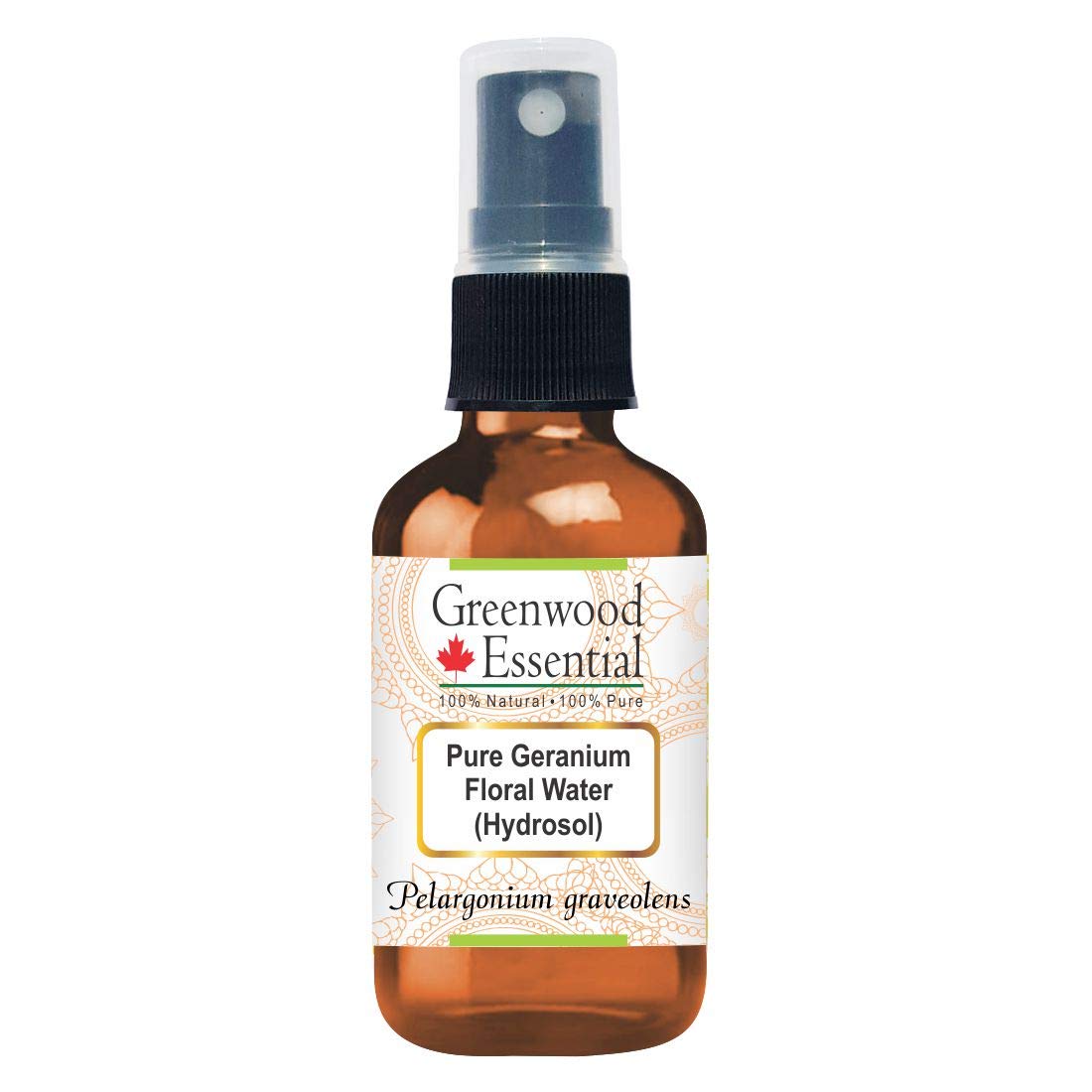 Greenwood Essential Pure Geranium Floral Water (Hydrosol) (Pelargonium graveolens) 100% Natural Therapeutic Grade 50ml (1.69 oz)